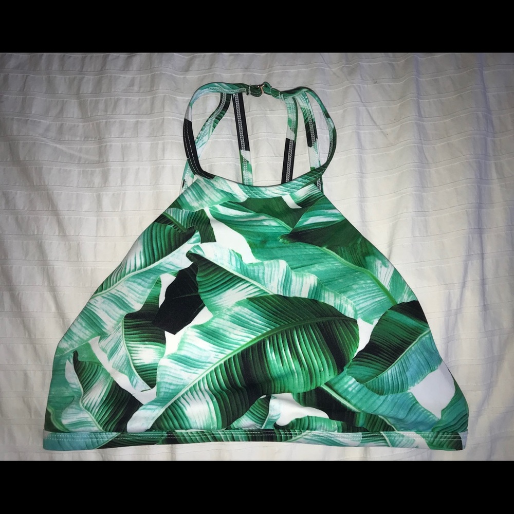 NWOT Tropical Halter Top Bikini Top